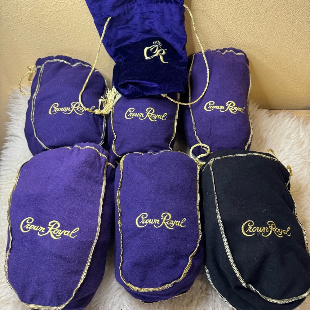 Crown Royal Purple and Black Velvet Bags Crafting Supplies